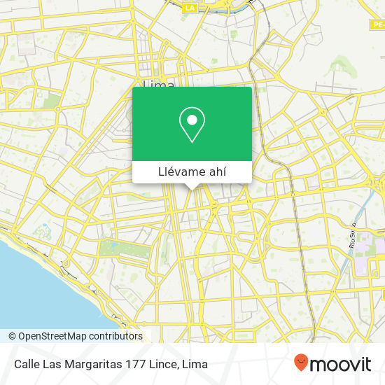 Mapa de Calle Las Margaritas 177    Lince