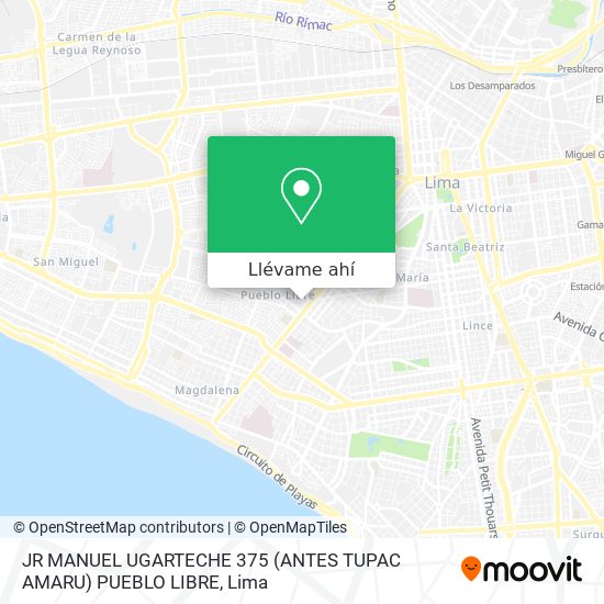 Mapa de JR MANUEL UGARTECHE 375 (ANTES TUPAC AMARU) PUEBLO LIBRE