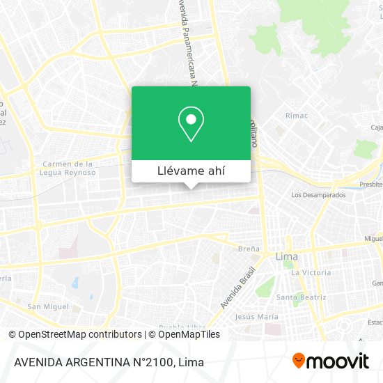 Mapa de AVENIDA ARGENTINA N°2100