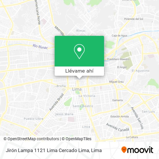 Mapa de Jirón Lampa 1121  Lima Cercado  Lima