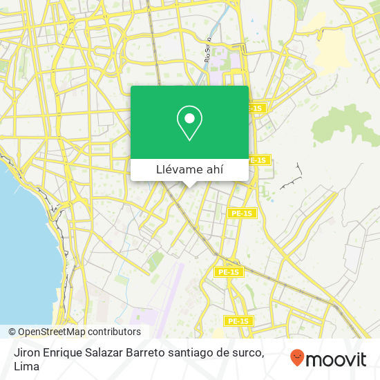 Mapa de Jiron Enrique Salazar Barreto  santiago de surco