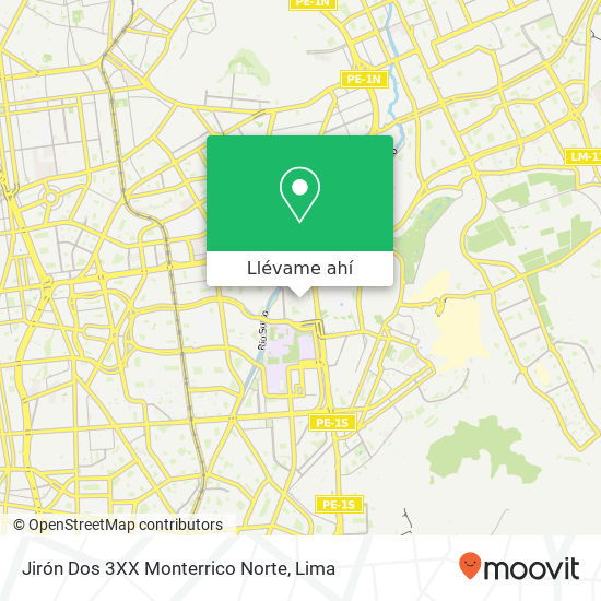 Mapa de Jirón Dos 3XX  Monterrico Norte