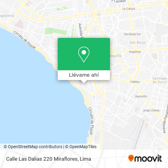 Mapa de Calle Las Dalias 220  Miraflores