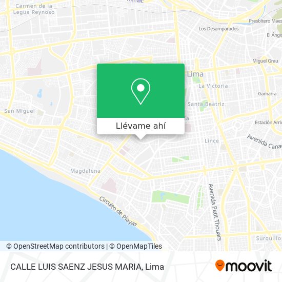 Mapa de CALLE LUIS SAENZ JESUS MARIA