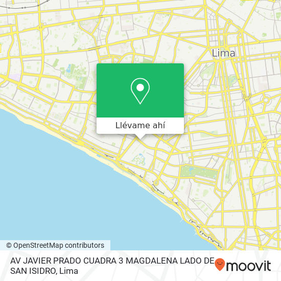 Mapa de AV  JAVIER PRADO CUADRA 3 MAGDALENA LADO DE SAN ISIDRO