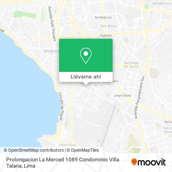 Mapa de Prolongacion La Merced 1089 Condominio Villa Talana