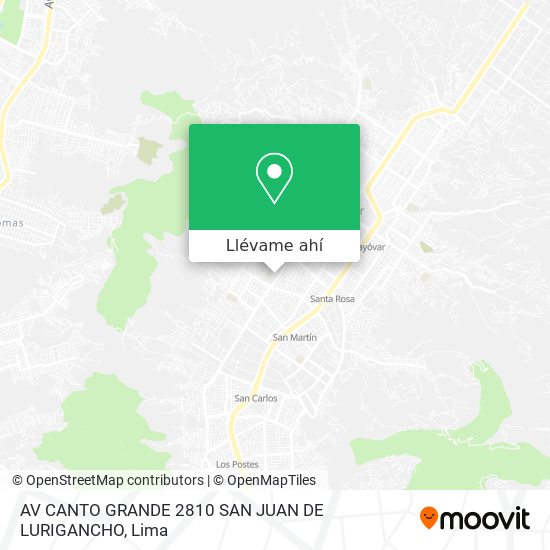 Mapa de AV  CANTO GRANDE 2810  SAN JUAN DE LURIGANCHO