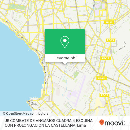 Mapa de JR  COMBATE DE ANGAMOS CUADRA 4 ESQUINA CON PROLONGACION LA CASTELLANA