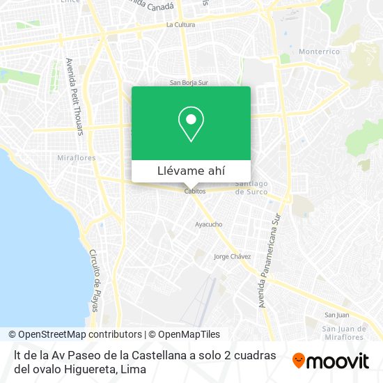 Mapa de lt  de la Av  Paseo de la Castellana  a solo 2 cuadras del ovalo Higuereta