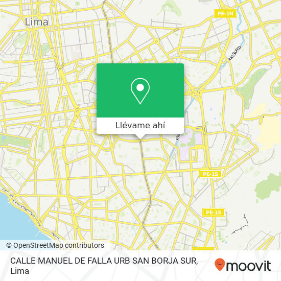 Mapa de CALLE MANUEL DE FALLA URB SAN BORJA SUR