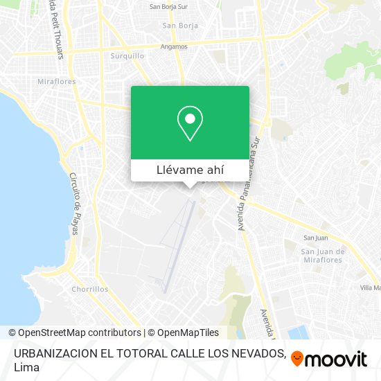 Mapa de URBANIZACION EL TOTORAL  CALLE LOS NEVADOS