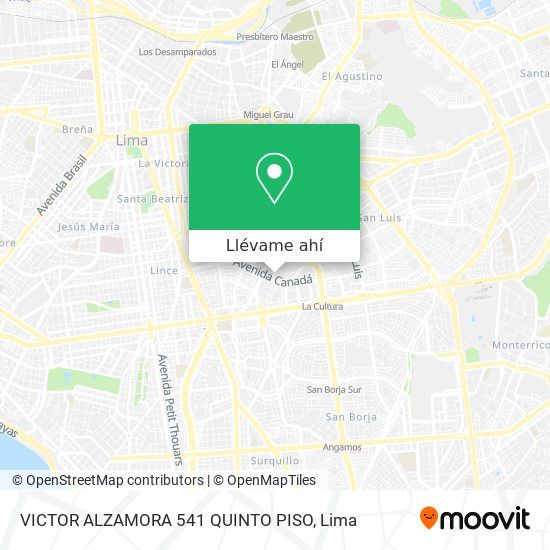 Mapa de VICTOR ALZAMORA  541  QUINTO PISO