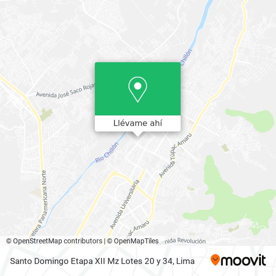 Mapa de Santo Domingo Etapa XII Mz Lotes 20 y 34