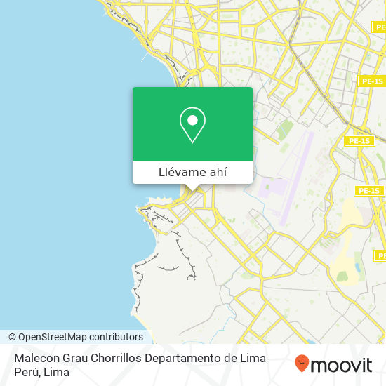Mapa de Malecon Grau  Chorrillos  Departamento de Lima  Perú