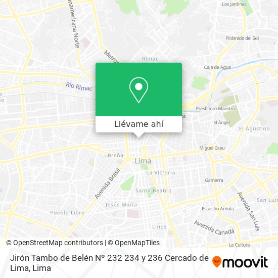 Mapa de Jirón Tambo de Belén Nº 232  234 y 236  Cercado de Lima