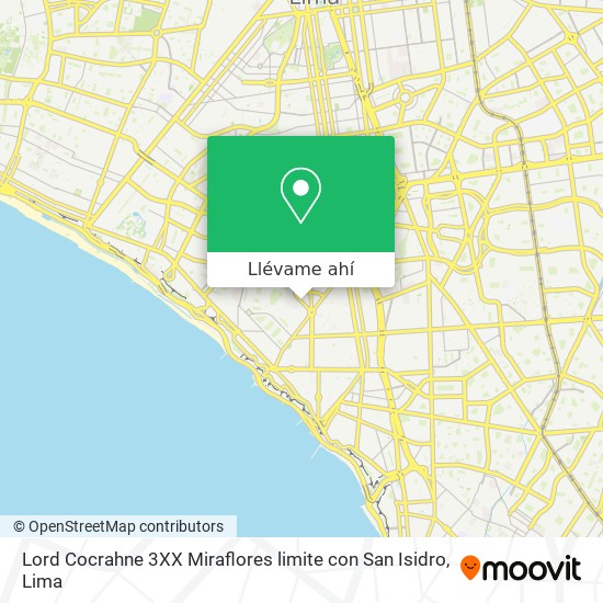 Mapa de Lord Cocrahne 3XX   Miraflores   limite con San Isidro
