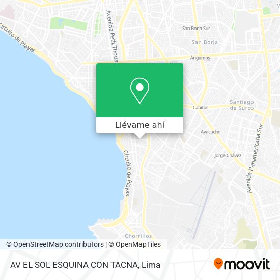 Mapa de AV EL SOL ESQUINA CON TACNA