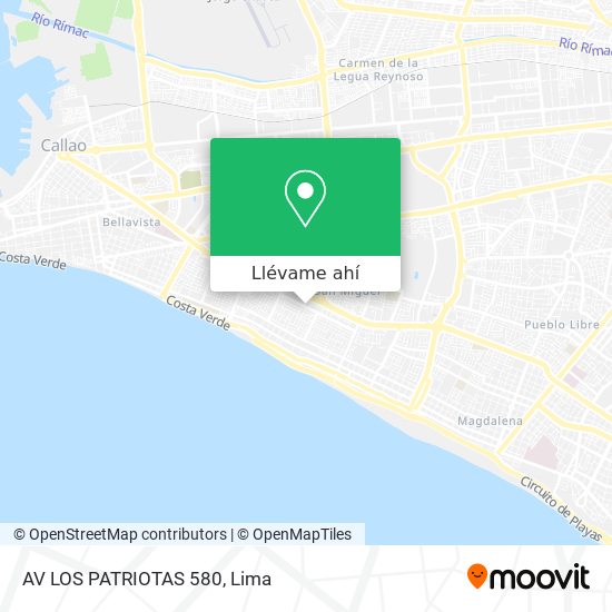 Mapa de AV  LOS PATRIOTAS   580