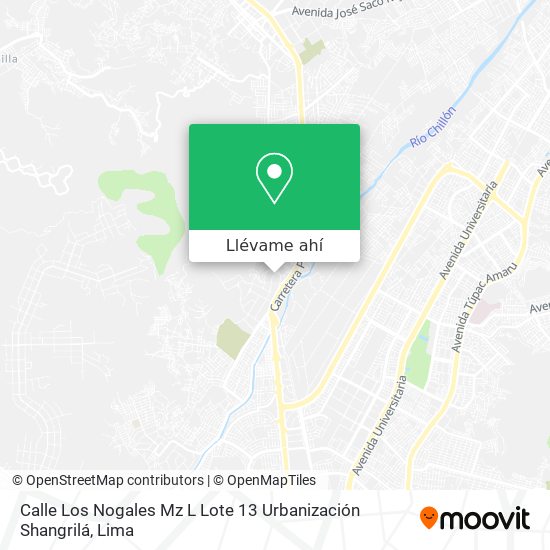 Mapa de Calle Los Nogales Mz  L Lote 13 Urbanización Shangrilá