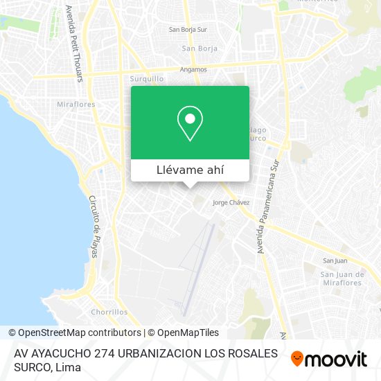 Mapa de AV  AYACUCHO 274 URBANIZACION LOS ROSALES  SURCO