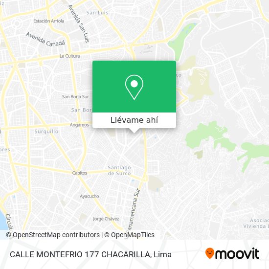 Mapa de CALLE MONTEFRIO 177  CHACARILLA