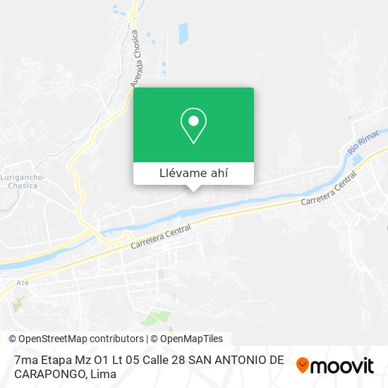 Mapa de 7ma Etapa Mz  O1 Lt  05 Calle 28 SAN ANTONIO DE CARAPONGO
