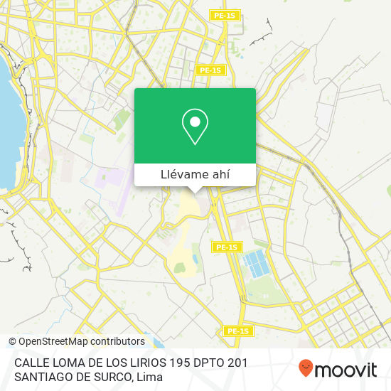 Mapa de CALLE LOMA DE LOS LIRIOS 195 DPTO  201 SANTIAGO DE SURCO