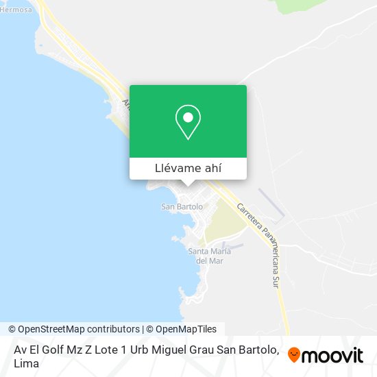 Mapa de Av  El Golf Mz  Z Lote 1 Urb  Miguel Grau   San Bartolo