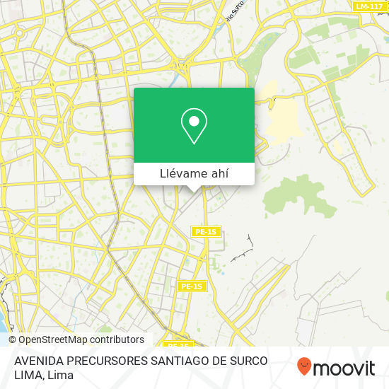 Mapa de AVENIDA PRECURSORES  SANTIAGO DE SURCO  LIMA