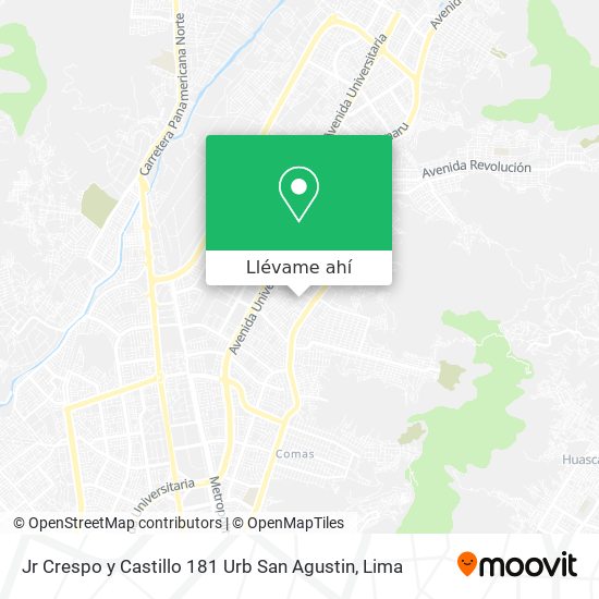 Mapa de Jr  Crespo y Castillo 181 Urb  San Agustin