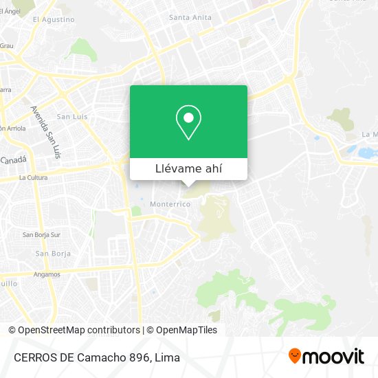 Mapa de CERROS DE Camacho 896