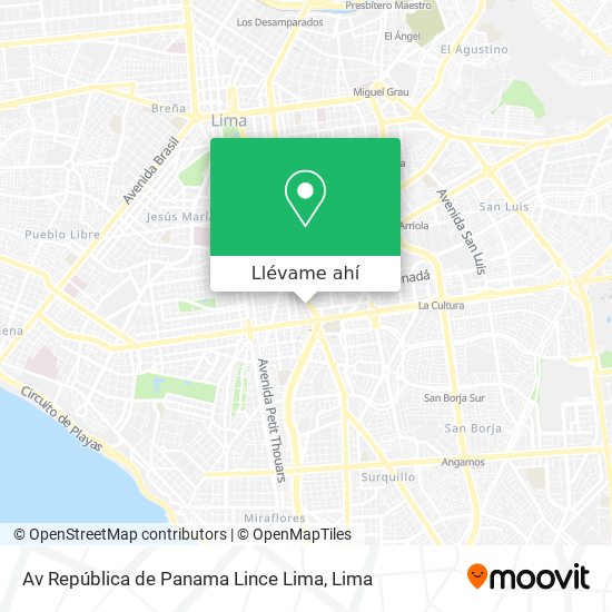 Mapa de Av República de Panama  Lince  Lima