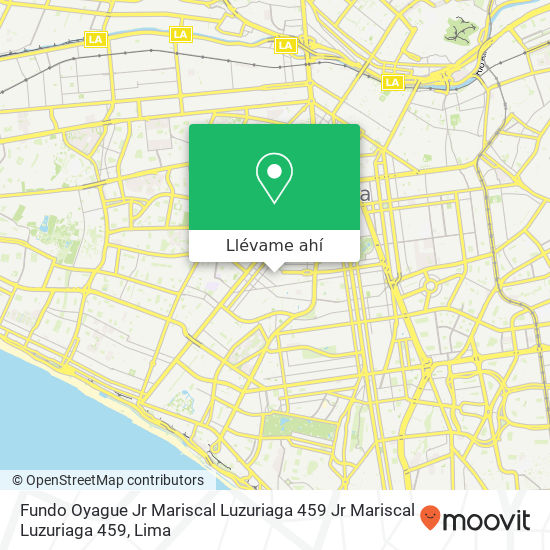 Mapa de Fundo Oyague  Jr  Mariscal Luzuriaga 459 Jr  Mariscal Luzuriaga 459