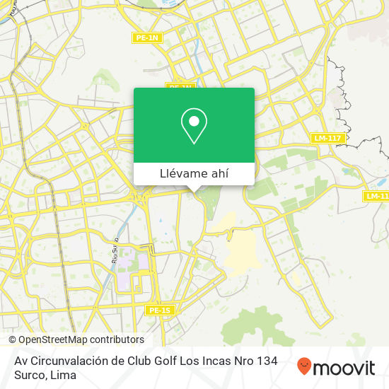 Mapa de Av  Circunvalación de Club Golf Los Incas Nro  134   Surco