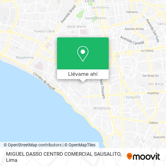 Mapa de MIGUEL DASSO  CENTRO COMERCIAL SAUSALITO