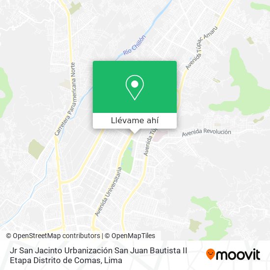 Mapa de Jr  San Jacinto  Urbanización San Juan Bautista II Etapa   Distrito de Comas