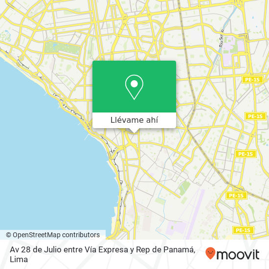 Mapa de Av  28 de Julio entre Vía Expresa y Rep  de Panamá