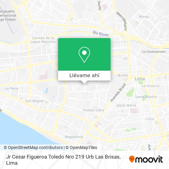 Mapa de Jr  Cesar Figueroa Toledo Nro 219 Urb  Las Brisas
