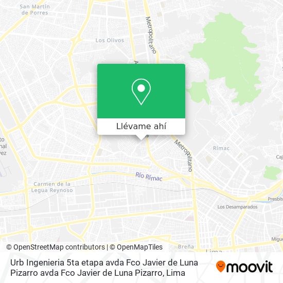 Mapa de Urb  Ingenieria 5ta etapa  avda Fco Javier de Luna Pizarro  avda Fco Javier de Luna Pizarro