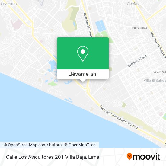 Mapa de Calle Los Avicultores 201   Villa Baja