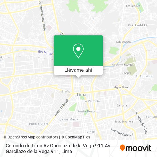Mapa de Cercado de Lima  Av  Garcilazo de la Vega 911 Av  Garcilazo de la Vega 911