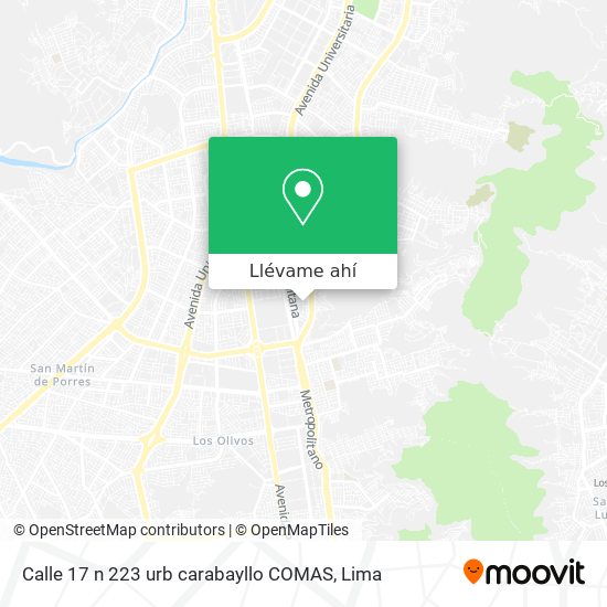Mapa de Calle 17 n 223 urb  carabayllo  COMAS