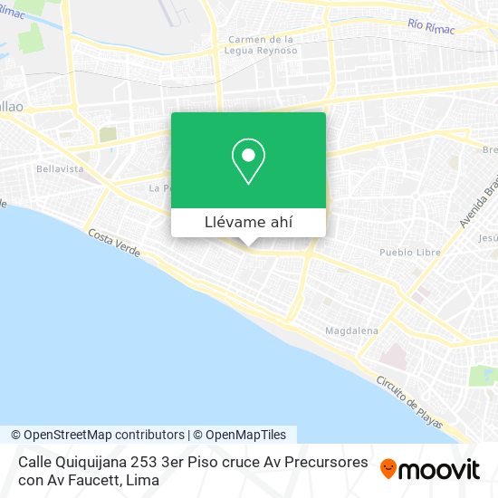 Mapa de Calle Quiquijana 253 3er Piso cruce Av Precursores con Av  Faucett