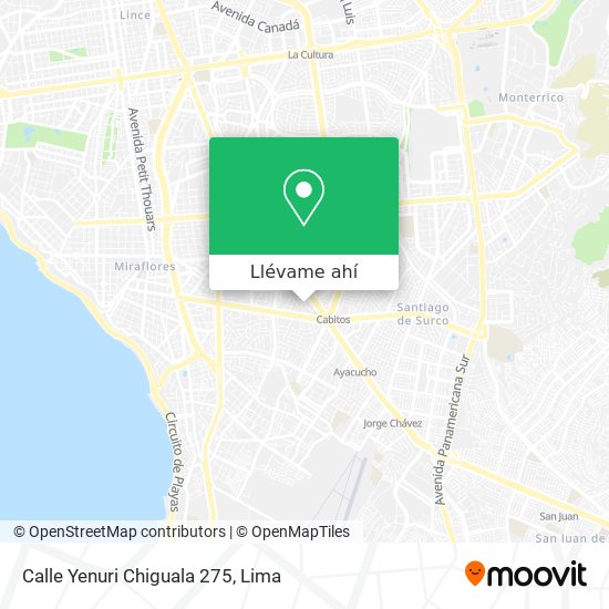 Mapa de Calle Yenuri Chiguala 275