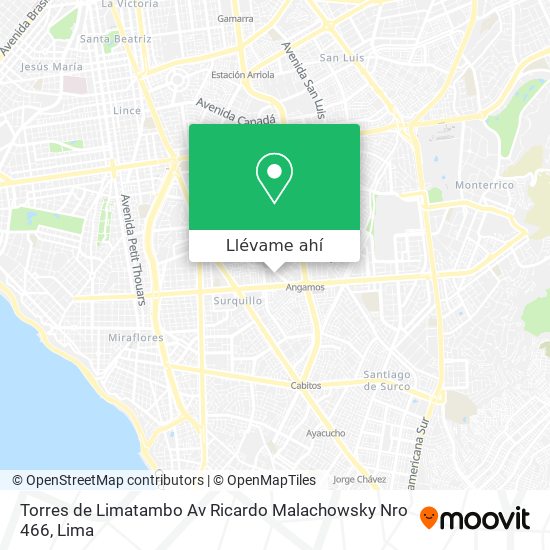 Mapa de Torres de Limatambo  Av  Ricardo Malachowsky Nro  466