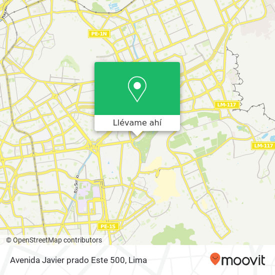 Mapa de Avenida Javier prado Este 500