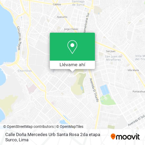 Mapa de Calle Doña Mercedes   Urb  Santa Rosa 2da etapa   Surco