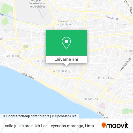 Mapa de calle julian arce   Urb  Las Leyendas   maranga