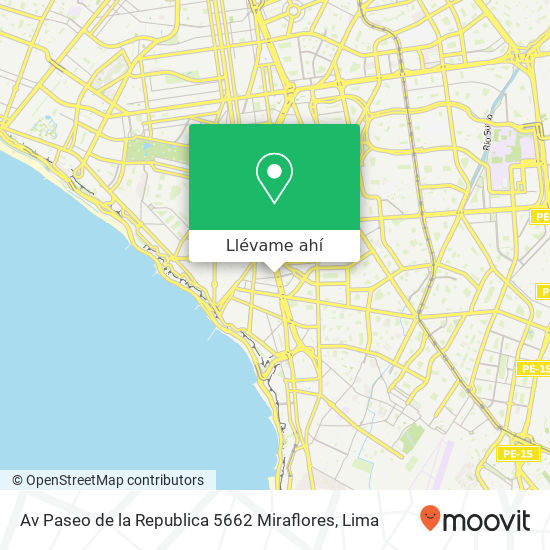 Mapa de Av  Paseo de la Republica 5662 Miraflores