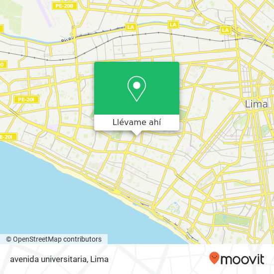 Mapa de avenida universitaria